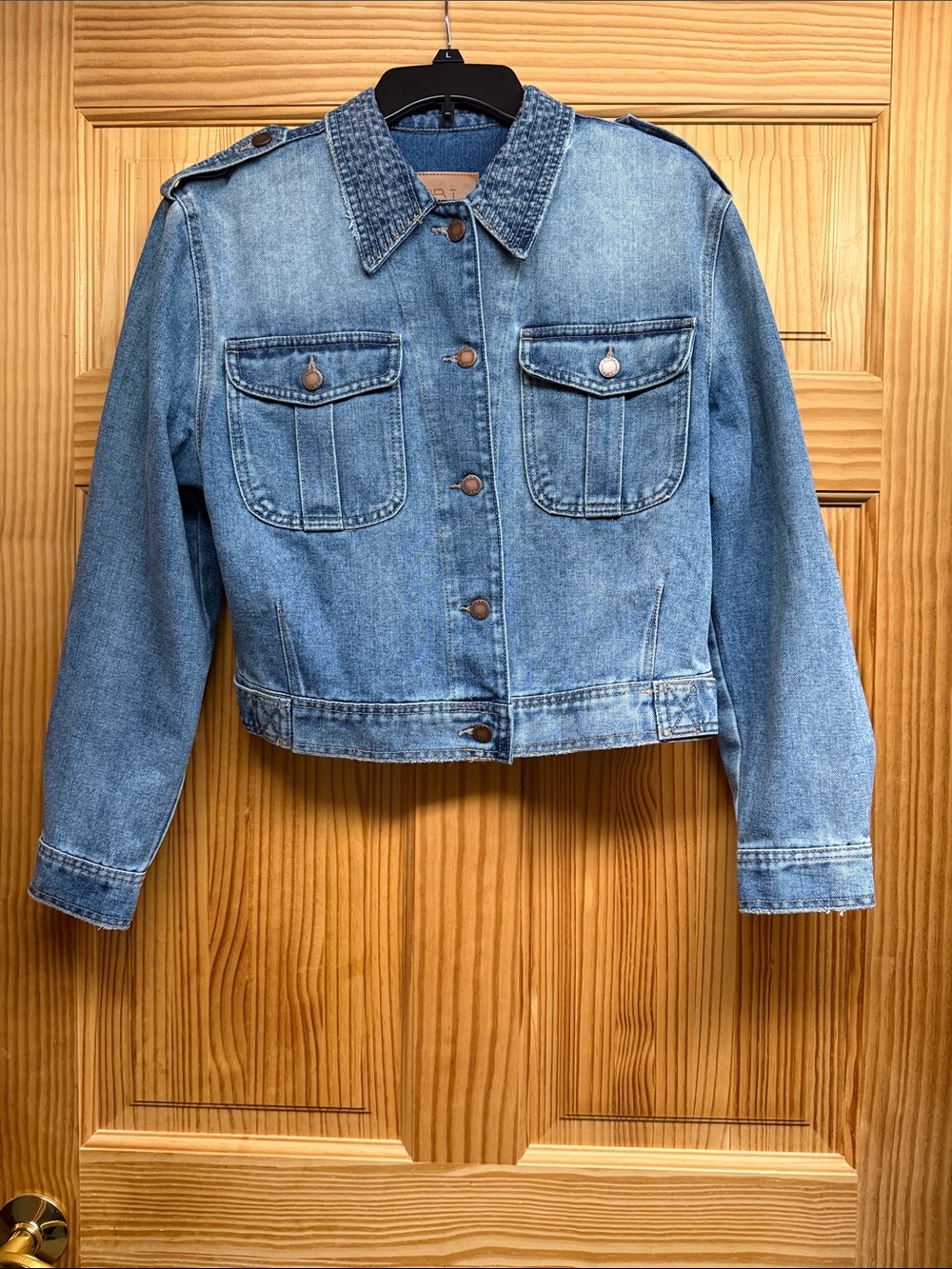 Women's Light Blue Denim Jean Jacket - Casual Button-Front
